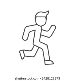 Running icon, jog, run, jogger, jog thinline icon, editable vector icon, pixel perfect, illustrator ai file