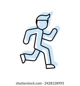 Running icon, jog, run, jogger, jog color shadow thinline icon, editable vector icon, pixel perfect, illustrator ai file