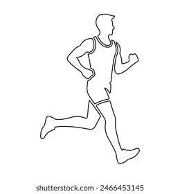 Running icon line art vector on white background.  design for sports, business and personal development concepts 