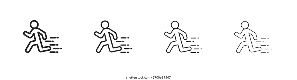 Running icon line design. thin line vector icon set.