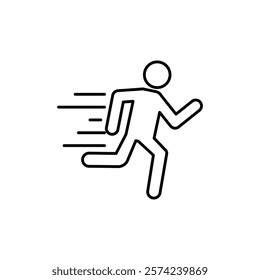 Running icon linear logo isolated