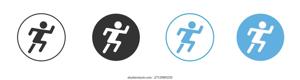Ícone em execução Conjunto de design de modelo de logotipo