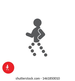 Running icon. Running man icon. A symbol of jogging and motion. Vector.