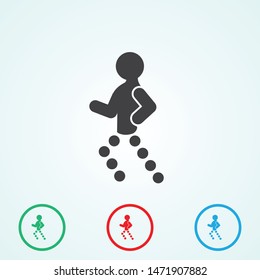 Running icon. Running man icon. A symbol of jogging and motion. Vector.