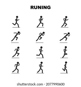 running icon, running operator 12 icon, isolated background, vector
