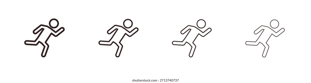 Running icon outline symbol. Editable Stroke collection.