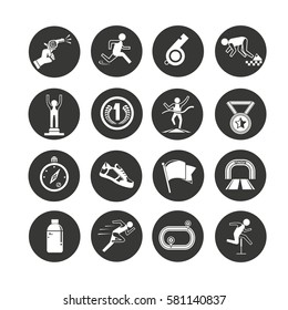 running icon set in circle buttons