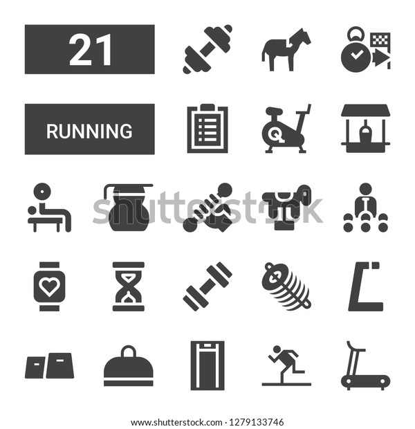 Running Icon Set Collection 21 Filled Stock Vector (Royalty Free ...