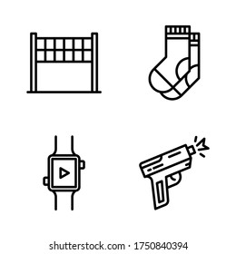 Symbol-Set = Zielflagge, Socken, intelligente Uhr, Handgewehr