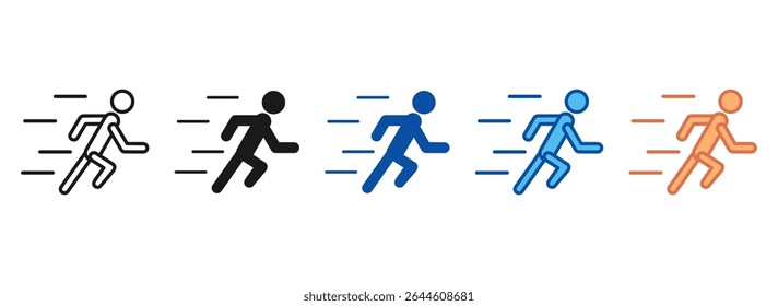 Running Icon Set Multiple Style Collection