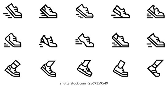 Running icon set. Run symbol set. Foot runner icon. Vector Illustration. Vector Graphic. EPS 10