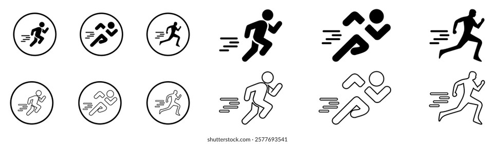 Running icon set. Run symbol set. Containing Runner Icon. Vector Illustration. Vector Graphic logo
