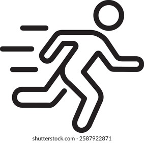 Running icon set. Running sport icon elements