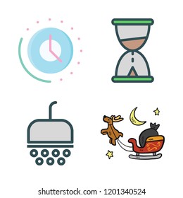 running icon set. vector set about sled, hourglass, shower and time icons set.