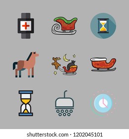 running icon set. vector set about shower, horse, hourglass and smartwatch icons set.