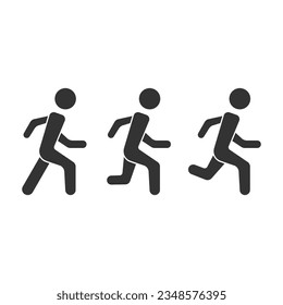 Running Icon Set Vector Design.