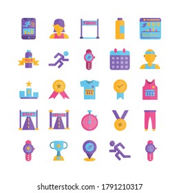 Running icon set vector flat for website, mobile app, presentation, social media. Suitable for user interface and user experience.