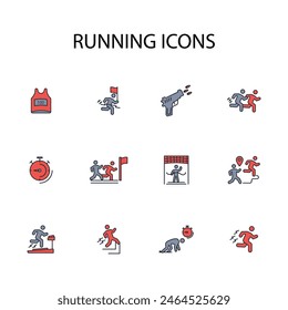 running icon set.vector.Editable stroke.linear style sign for use web design,logo.Symbol illustration.