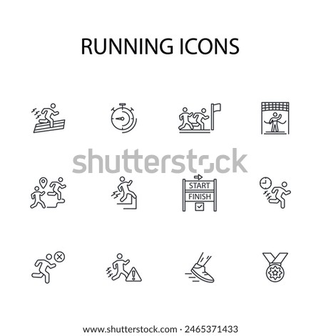 running icon set.vector.Editable stroke.linear style sign for use web design,logo.Symbol illustration.