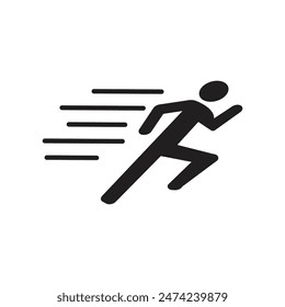 Running icon silhouette design template isolated