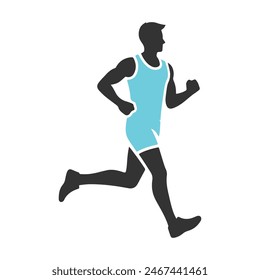 Laufende Icon Silhouette Vektorillustration auf weißem Hintergrund Design für Sport-, Geschäfts- und Personalentwicklungskonzepte