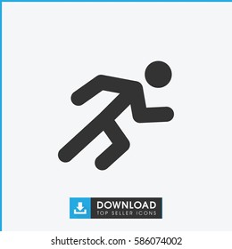 running icon. Simple filled running icon. On white background.