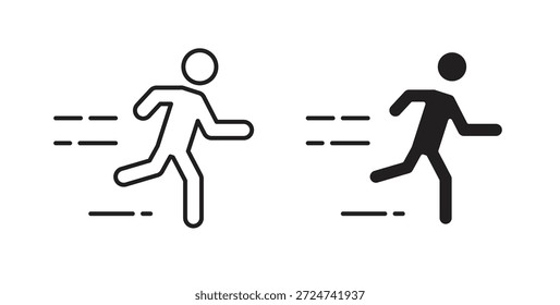 Vectores simples del icono del funcionamiento en negro, convenientes para los proyectos