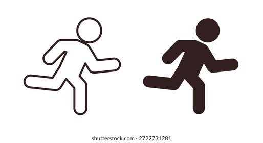 Running icon symbol. Vector EPS 10. line and glyph icon
