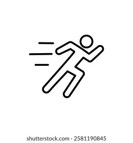 Running icon Thin line art isolated
