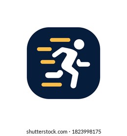 Running icon in trendy flat style isolated. Stock Vector illustration.