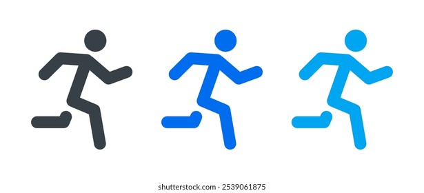 Running icon with various colors