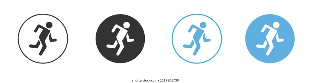 Laufendes Symbol Vektorgrafik-Set