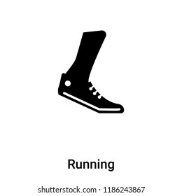 Running icon vector isolated on white background, logo concept of Running sign on transparent background, filled black symbol