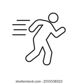 Running icon vector isolated on white background.