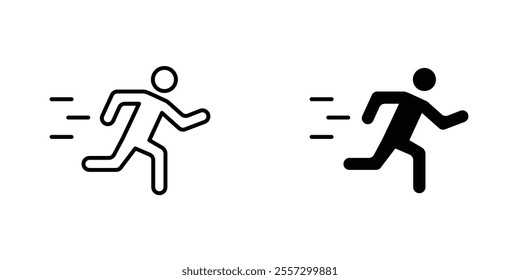 Running Icon vector. liner and flat style icons set.