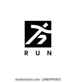 running icon vector logo. white background