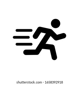 Running icon vector on white background
