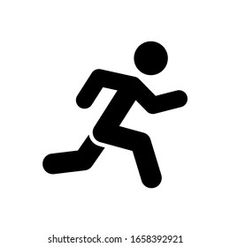 Running Icon Vector On White Background