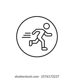 Running icon vector outline logo sign
