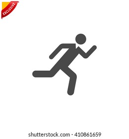 running icon, vector run man icon, isolated runner sign 
