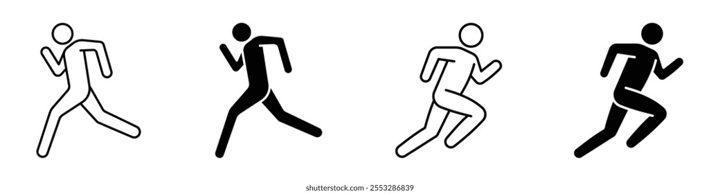 Running icon vector set. EPS10