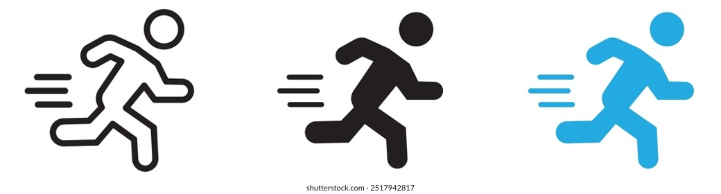 Running icon vector set illustration