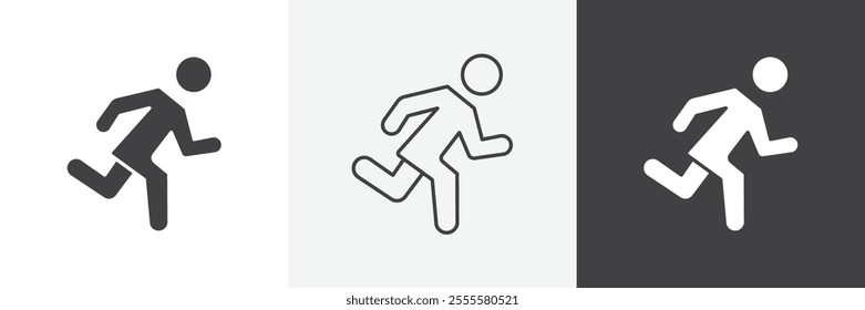 Running icon vector set for ui designs