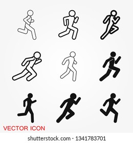 Running Icon vector sign symbol for design