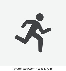 running icon vector, solid logo illustration, pictogram isolated on white