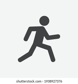 Running icon vector, solid logo illustration, pictogram isolated on white background