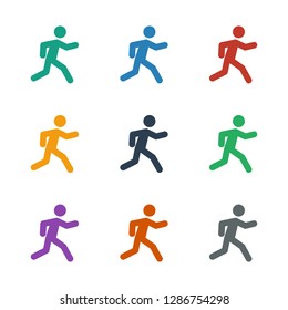 running icon white background. Editable filled running icon from health. Trendy running icon for web and mobile.
