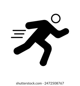 running icon with white background vector stock illustration