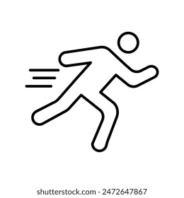 running icon with white background vector stock illustration