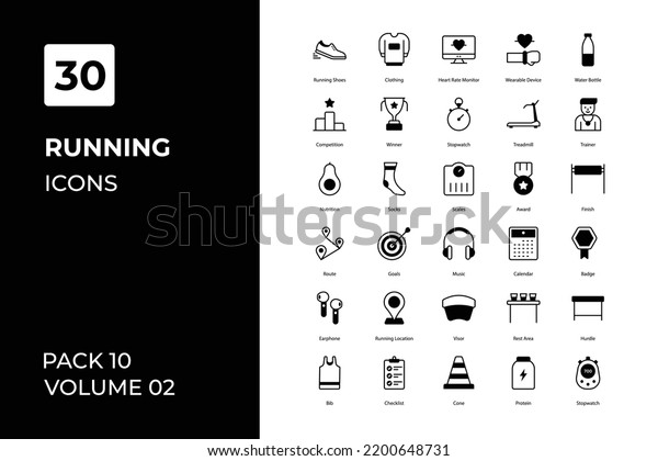 Running Icons Collection Set Contains Such Stock Vector Royalty Free